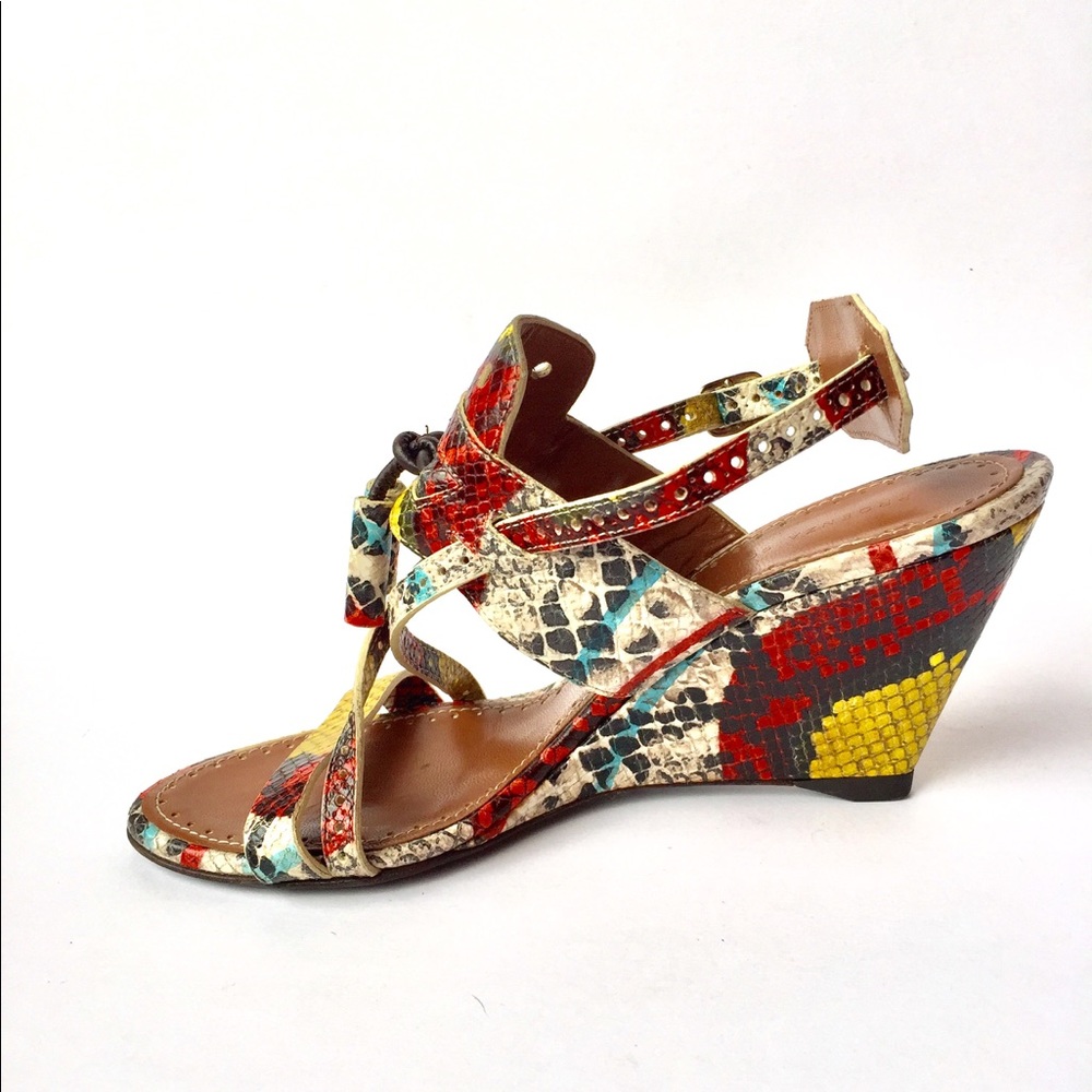 PROENZA SCHOULER Snakeskin Wedge Sandals